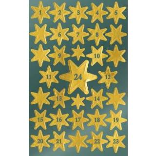 👉 Etiket gouden One Size Color-GeenKleur Z-design Christmas sterren - 2 vel 4004182528099