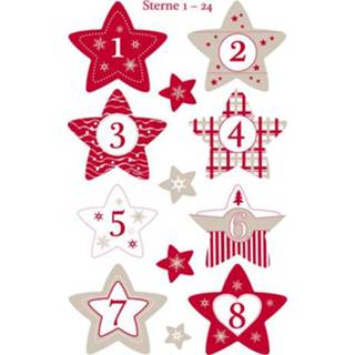 👉 Etiket One Size Color-GeenKleur Z-design Christmas sterren 1-24 - 3 vel 4004182528907