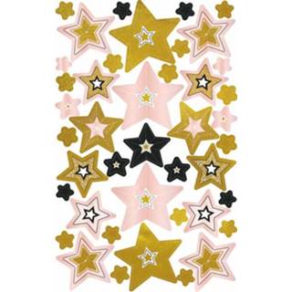 👉 Etiket roze One Size Color-GeenKleur Z-design Christmas sterren embossed - 1 vel 4004182529003