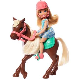 👉 Tienerpop bruin blauw kunststof One Size Barbie Chelsea & Pony 15 cm bruin/blauw 4-delig 887961803471