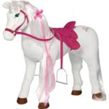 👉 Pluche roze wit Barbie Paard Met Geluid 81 Cm 4008332580357