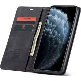 👉 Portemonnee zwart CaseMe - Slim Retro Wallet Case iPhone 11 7106611080592