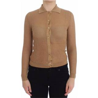 👉 Sweater vrouwen beige Knitted Polo Cardigan 9355692084595