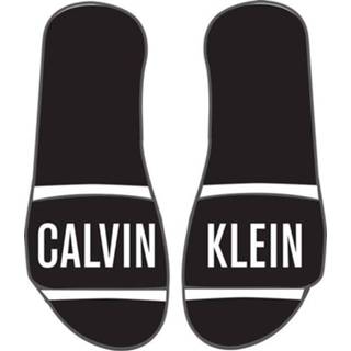 👉 Slippers zwart wit GeenKleur Calvin Klein slipper - BEH 8719853783559