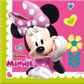 Papieren servet active 40x servetjes Minnie Mouse thema feestartikelen 33 x cm