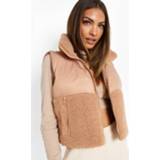 👉 Gewatteerde Nepwollen Bodywarmer Met Paneel, Stone