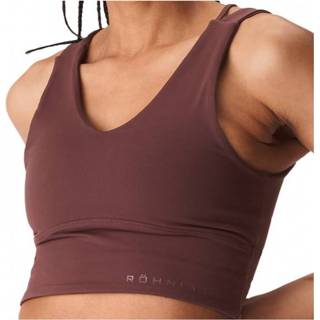 👉 Röhnisch - Women's Jade Lasting Sport Top - Sportbeha maat XXL, rood/bruin/beige