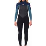 👉 Steamer zwart blauw 6 vrouwen Rip Curl - Women's Omega 3/2 Back Zip Wetsuit maat 6, zwart/blauw 9353970555126