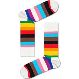 👉 Happy Socks - Pride Stripe Sock - Multifunctionele sokken maat 41-46, wit