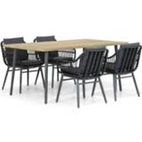 👉 Tuinset wicker grijs-antraciet off black dining sets Coco Leonardo/Montana180 cm 5-delig 7423603445413