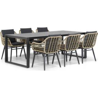 👉 Tuinset wicker dining sets taupe-naturel-bruin cappuccino Coco Leonardo/Zaga 220 cm 7-delig 7423612794793