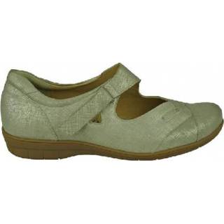 👉 Band schoen leer rubber beige vrouwen damesschoenen Durea bandschoen breed