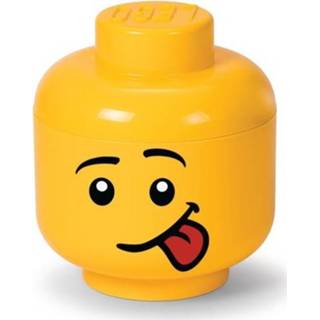 👉 Opbergbox geel One Size polypropyleen Set van 2 - Iconic Hoofd Silly 16 cm, LEGO 6013730839813