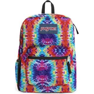 👉 Backpack rood gerecycled polyester Cross Town multicolor JanSport Red/ Multi Hippie Days 192827937116