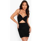 👉 Strakke Gedraaide Mini Jurk Met Uitsnijding, Black