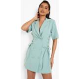 👉 Getailleerde Blazer Jurk Met Veters, Sage