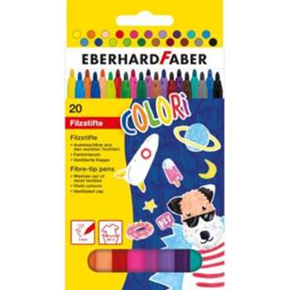 👉 Vilt stift kunststof kinderen junior tekenen geen thema batterijen multicolor Eberhard Faber viltstiften Colori 1,5 mm 20 stuks 4087205511209