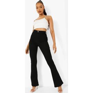 👉 Skinny Jeans Met Hoge Taille En Wijde Pijpen, True Black
