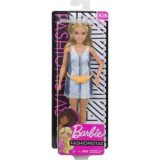 👉 Barbiepop kunstof middel meerkleurig Mattel Barbie Fashionistas Splattered Denim - 887961694659