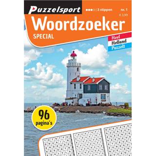 👉 Puzzelboek Puzzelsport 96 pagina's Woordzoeker Special 3 Stippen 8710835842271