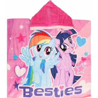 👉 Badcape roze One Size kinderen meisjes My Little Pony badcape/poncho met capuchon voor - Badcapes/zwembadcapes/strandponcho 8435507803434