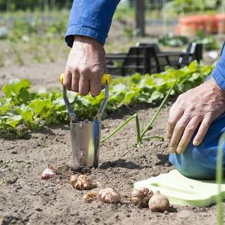 👉 Bollenplantautomaat One Size zilver aardeschep tuinier handgereedschap 24 cm - Moestuin benodigdheden/gereedschap Bloembollen planten 8720147852899