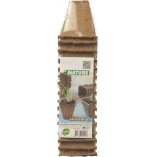 👉 One Size bruin 16x Turfpotjes/stekpotjes 6 cm biologisch afbreekbaar - Moestuinpotjes Moestuin artikelen 8720147057355