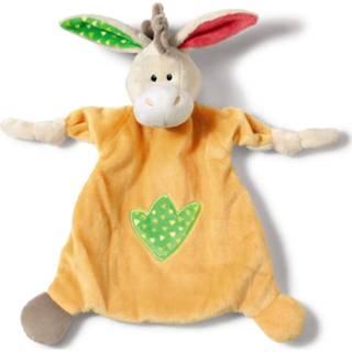 👉 Knuffeldoek wit oranje pluche Nici Knuffeldoekje Donkey 25 X Cm Wit/oranje 4012390392418