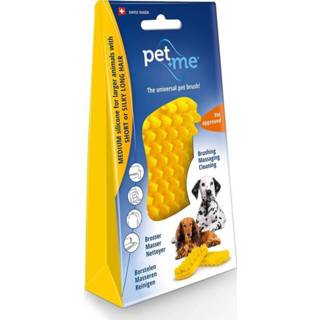 👉 Geel Pet+Me Dog Short Hair Brush Yellow 7640157920030