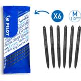 👉 Balpen zwart medium One Size Pilot - pak van 6 super grip g intrekbaar 3131910550723