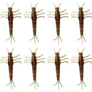👉 Bruin kunstaas imitatie eendagsvlieg nimf roofvis softbait Savage Gear LB 3D TPE Mayfly Nymph - Brown Glitter 5cm 8 Stuks 5706301551146