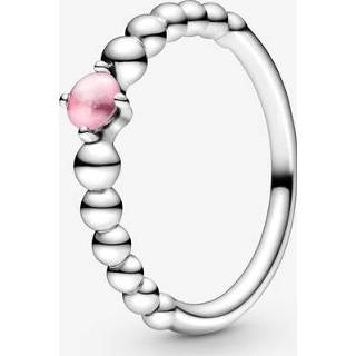 👉 Vrouwen roze unisex zachtroze zilver PANDORA Kralenring, Sieraden, Crystals, roze, 198867C09-48