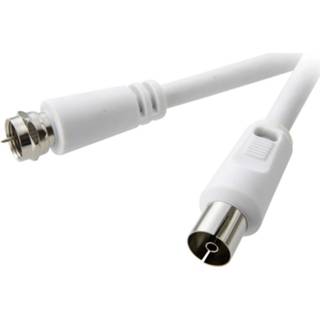 👉 SpeaKa Professional Satelliet, Antenne Aansluitkabel [1x F-stekker - 1x Antennebus 75 Ω] 3.00 m 90 dB Wit