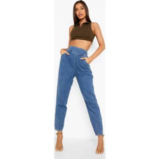 👉 Mom Jeans Met Super Hoge Korset Taille, Mid Blue