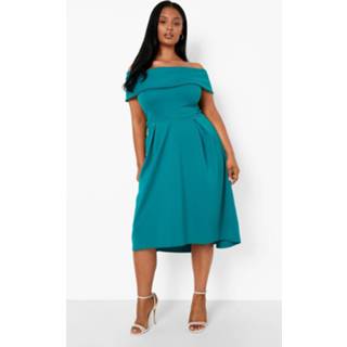 👉 Midi jurk emerald Plus Met Dubbele Lagen,