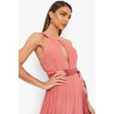 👉 Geplooid Sleutelgat Jumpsuit Met Ceintuur, Rose