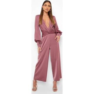 👉 Satijnen Gedraaide Cullotte Jumpsuit, Mauve