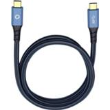 👉 Oehlbach USB Plus CC USB 3.2 Gen 1 (USB 3.0) Aansluitkabel [1x USB-C stekker - 1x USB-C stekker] 50.00 cm Blauw Vergulde steekcontacten
