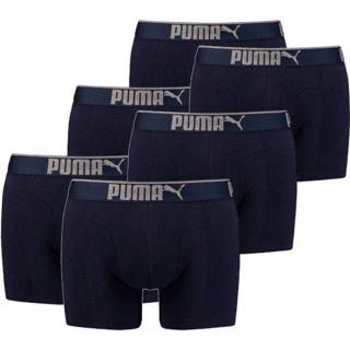 👉 Boxer short elastaan s s|xl|xxl|m|l male donkerblauw m Puma 6-pack Lifestyle Sueded Cotton Boxershort - navy