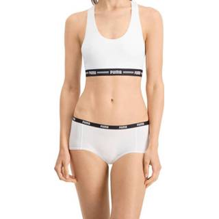 👉 PUMA dames basic mini short 3P wit - XS