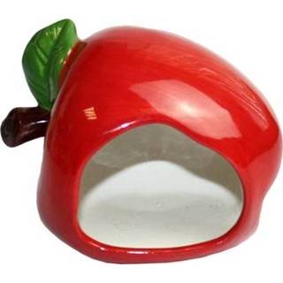 👉 Knaagdierhuisje keramiek tin Happy pet hamster appel 9X9X10 CM