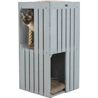 👉 Canvas grijs Trixie be nordic cat tower juna 38X38X77 CM 4047974447413