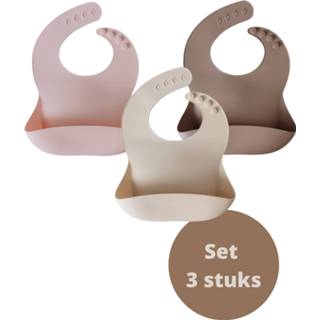 👉 Slab roze siliconen meisjes baby's peuters jongens Slabbetjes met Opvangbakje 3-delig - Blush Slabbers Baby / Peuter Kraamcadeau Uni Jongen Meisje Onbreekbaar Waterproof | Verstelbaar Vaatwasser proof 8720299275898