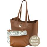 👉 Luiertas bruine jongens Grote Schoudertas Avoca Tote Tan Cognac - Uitneembare Binnentassen Lederlook 9315455013835