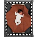 👉 Boxkleed roestbruin stof jongens baby's Baby boxkleed, speelkleed en hangmat in één - Dusty Terra Bamboo 98 x 78 cm 8719324220071