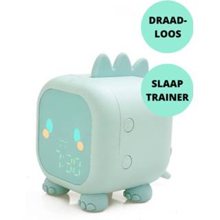 👉 Kinderwekker groen meisjes kinderen jongens Slaaptrainer Dinosaurus - Draadloos / Oplaadbare Batterij USB Twee Alarmen 6 Beltonen Geluidsbediening Snooze Nachtlampje Slaapwekker met Licht Uni Jongen Meisje Cadeau 2 jaar | 3 8720299275874