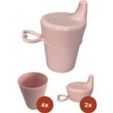 👉 Anti-lekbeker roze siliconen meisjes baby's peuters jongens Antilekbeker Tuitbeker Set Blush 100% Lekvrij 6-delig - Drinkbeker Oefenbeker Baby Peuter vanaf 6 Maanden 180 ML Uni / Jongen Meisje Onbreekbaar Mag in de Vaatwasser 8719327518816