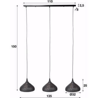 👉 Hang lamp Hanglamp 'Romola' 3-lamps 8713244080913
