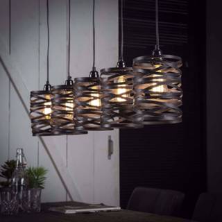 👉 Hanglamp slate grey 'Kristina' 5-lamps