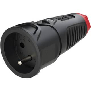 👉 PCE 2410-sr Koppeling met randaarde Rubber, Kunststof 230 V Zwart IP20